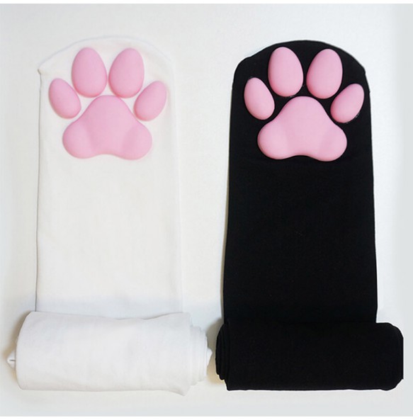 DeTiShe - 3D Cat Paw Socks (White)